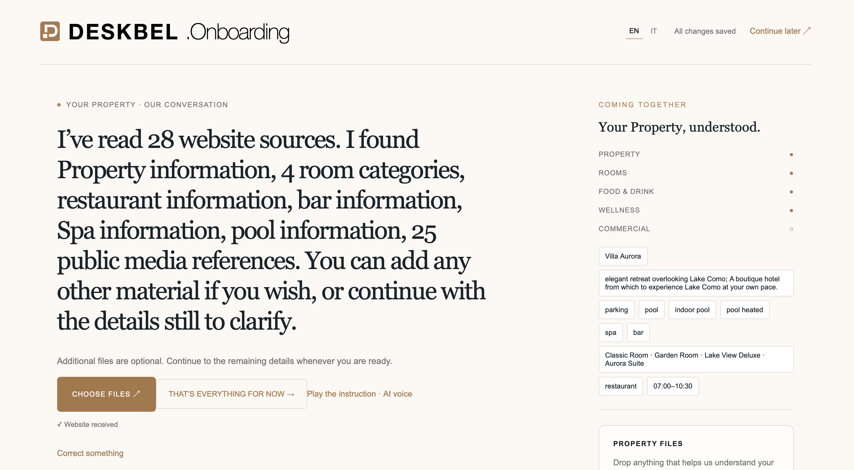DESKBEL.Onboarding — WE TAKE IT FROM THERE.
