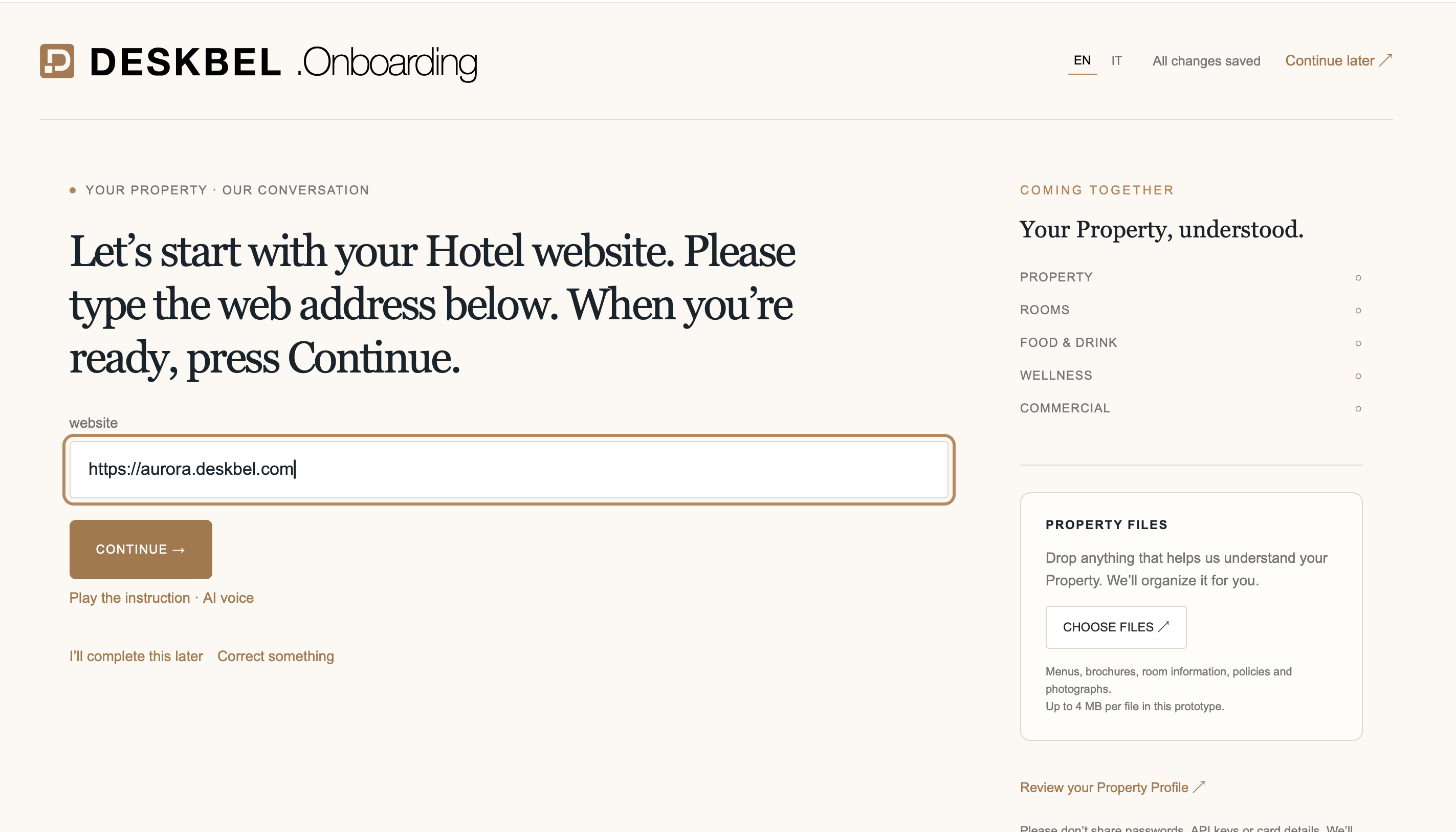 DESKBEL.Onboarding — SHARE WHAT YOU ALREADY HAVE.
