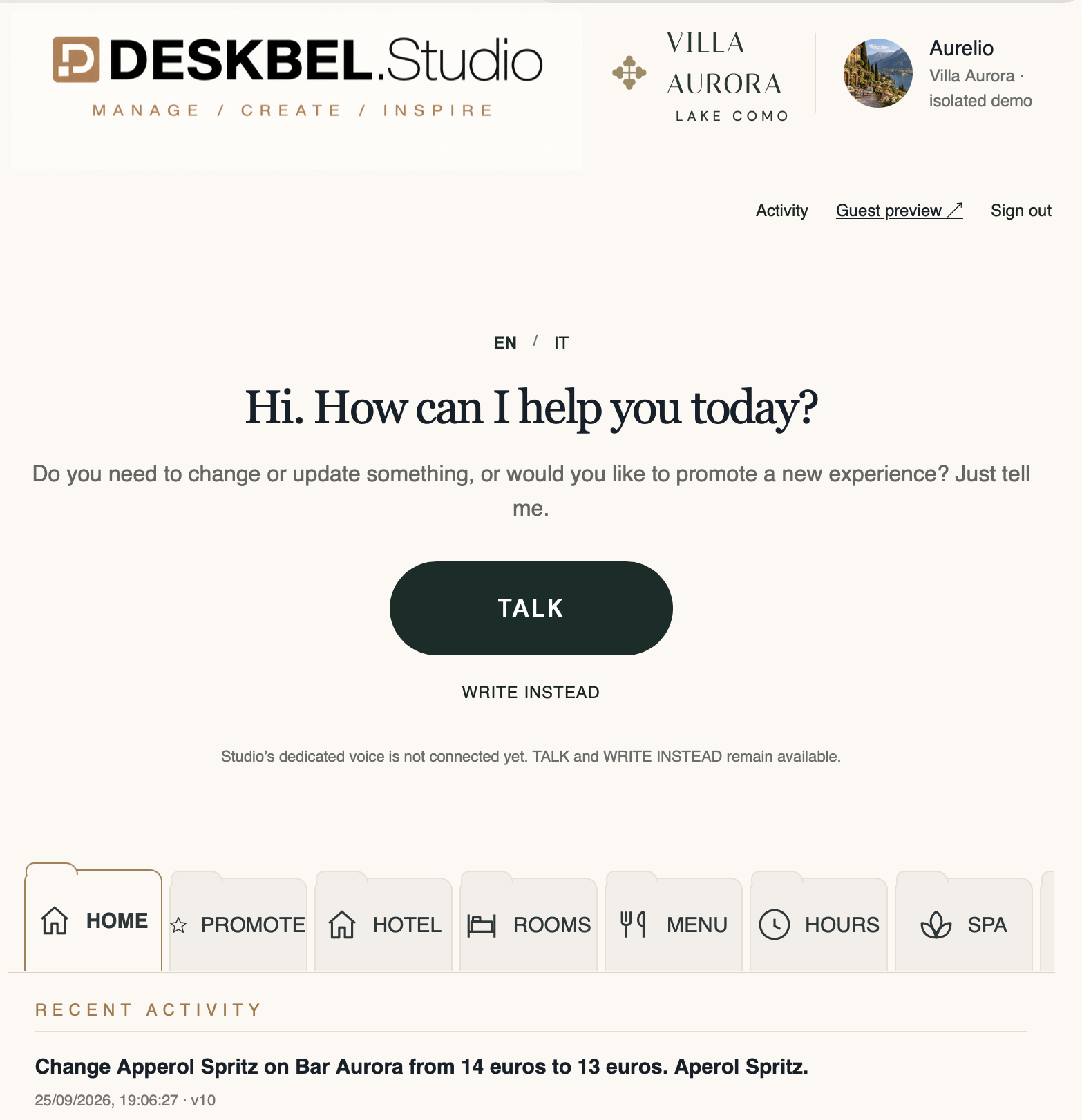 DESKBEL.Studio — home